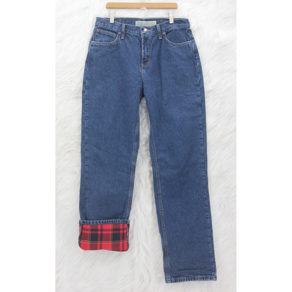 Cabelas Red Blanket Lined Denim Jeans 10 Long Grunge Granola Boho Cabincore 1028